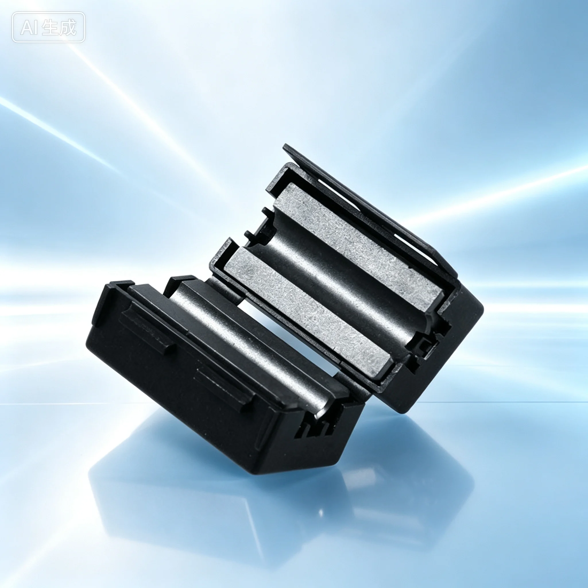 Filter Core UF-100 Rectangular Clip-on High Frequency Noise Suppressor,10mm Inner Hole for Anti-interference Shielding  10pcs