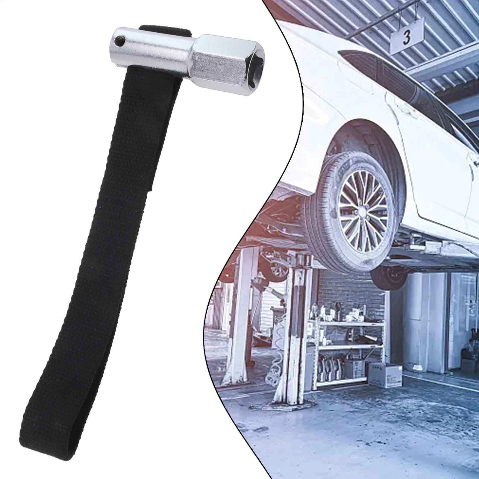 

Car Oil Filter Strap Wrench Tool 1/2in Drive Strap Filter Removal Wrench Car Repair Tool For Oil Filter With Size Below 120mm