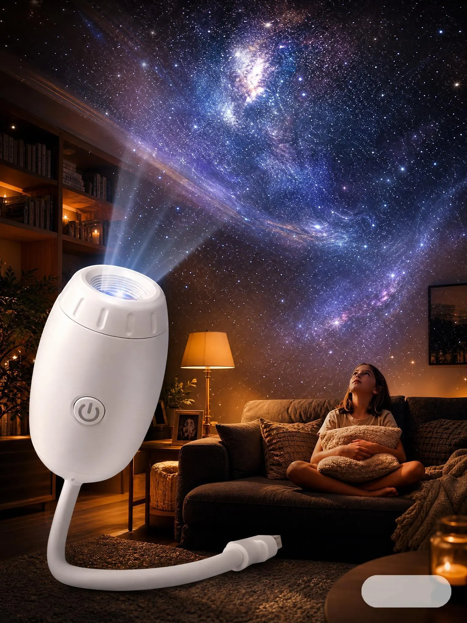 USB Auto-Ambiente-Projektor-Licht Auto-Innenraum-Ambiente-LED-Sternenlicht Party-Dekoration Romantisches Saturn NEU 2-in-1 Galaxie-Licht