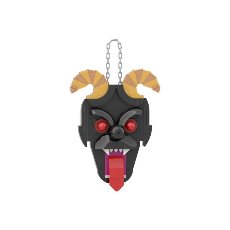 Halloween Demon Pendant Building Blocks Kit Creative Design Krampus Masks Scary Gingerbread Home Decor Bricks Toy Adult Gift view 6