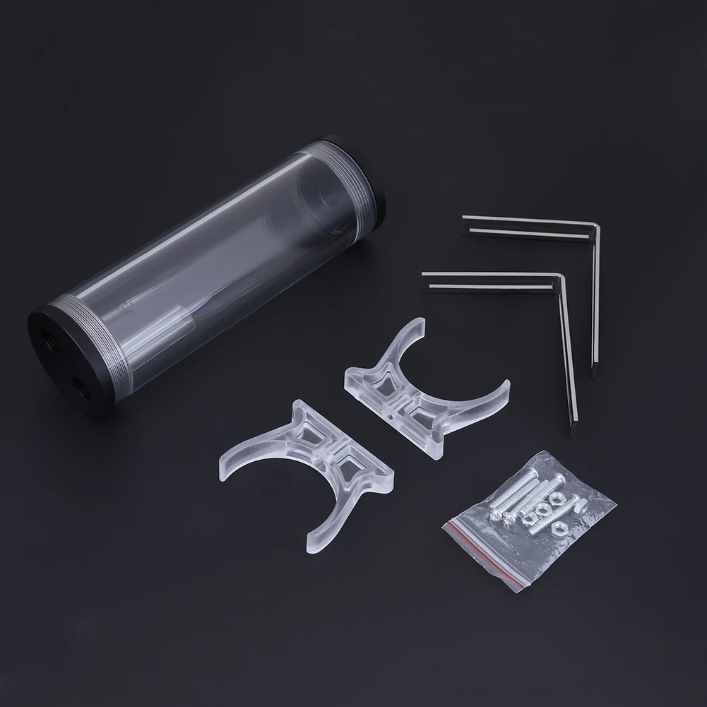 160x50mm Water Cooling Tank G1/4 PC Water Tank Reservoir Acrylic Cylinder Water Reservoir for Computer Water Cooling System