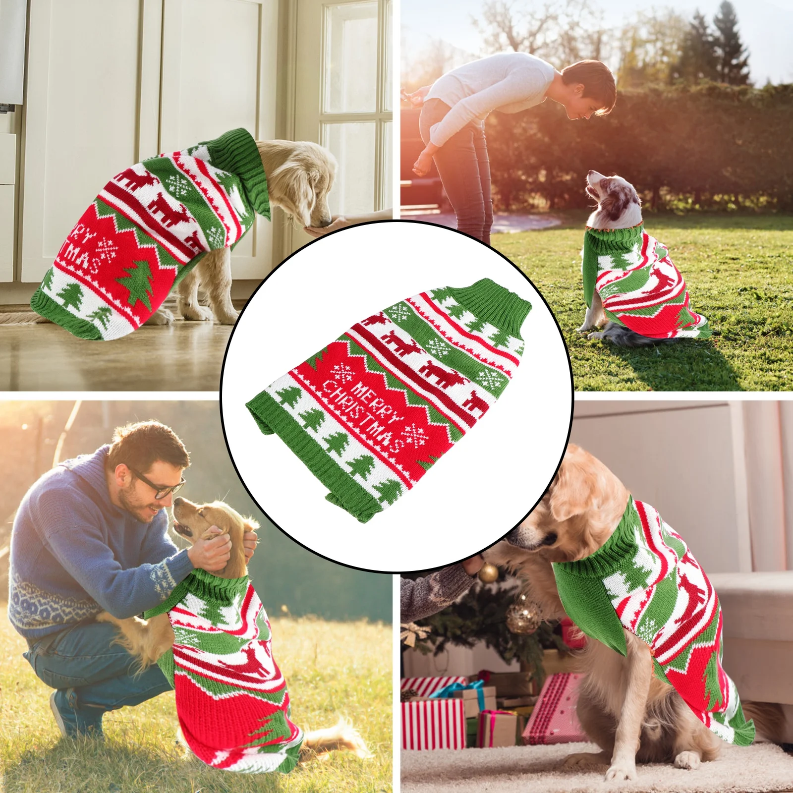 

Dog Christmas Sweater Elk Pattern Knitted Thickened Warm Coat Party Pet Costume Winter Clothes Dog Clothes Christmas Pet Sweater