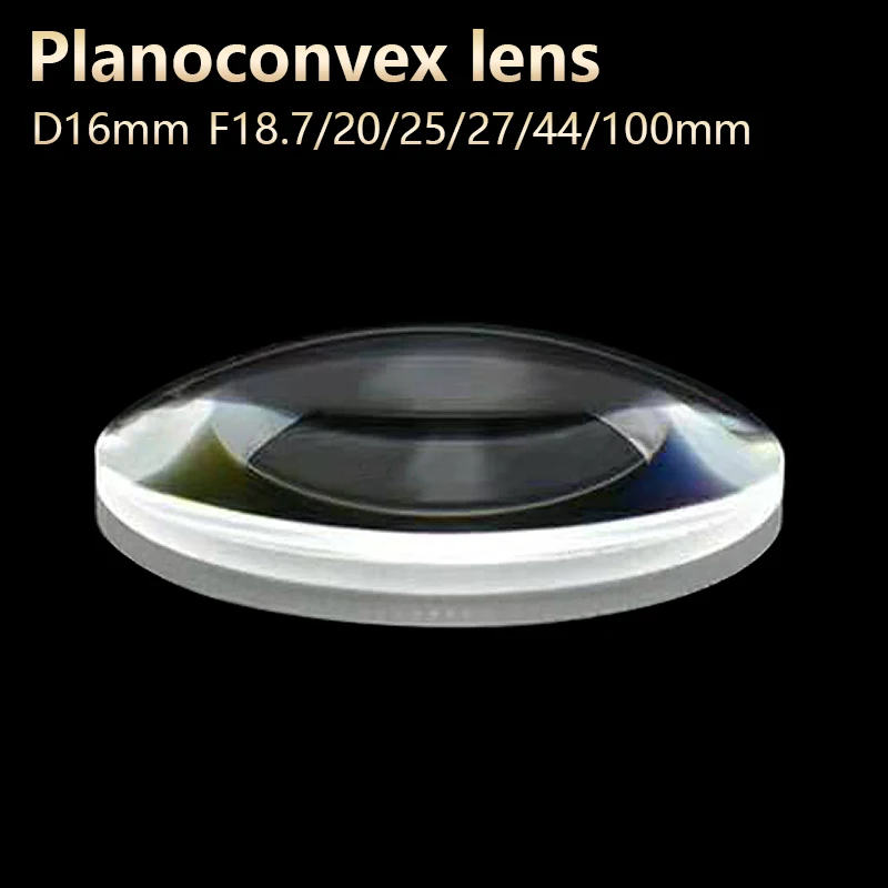 Plano convex lenses galss Optical lens DIY Telescope Microscope eyepiece spotlight D16mm F18.7/20/25/27/44/-100mm Customizable