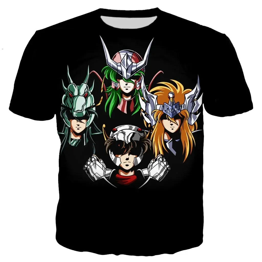 The Knights of The Zodiac Saint Seiya Summer 3d Print T Shirt Men Fashion Loose Hip Hop Tops Tees Anime  Graphic Tops Boys Tee