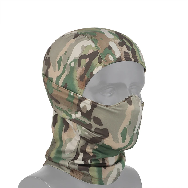 Tactical Mask Outdoor Balaclava Head Mask Silicone Half Mask Windproof Helmet Airsoft Hunting CS Game Sunscreen Hat