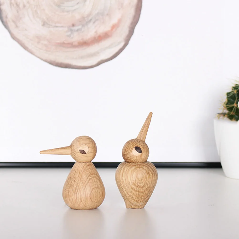 

Wooden Decorations Bird Figurine Patio Sculptures Home Ornaments Traditional Craft Elegant Color Pattern