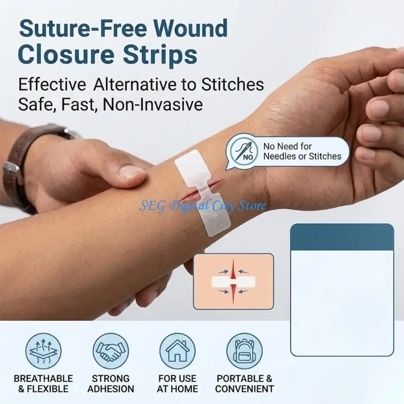 U75B Adhesive Wound Closure Strips Waterproof Fabric Adhesive Bandages Wound Strips
