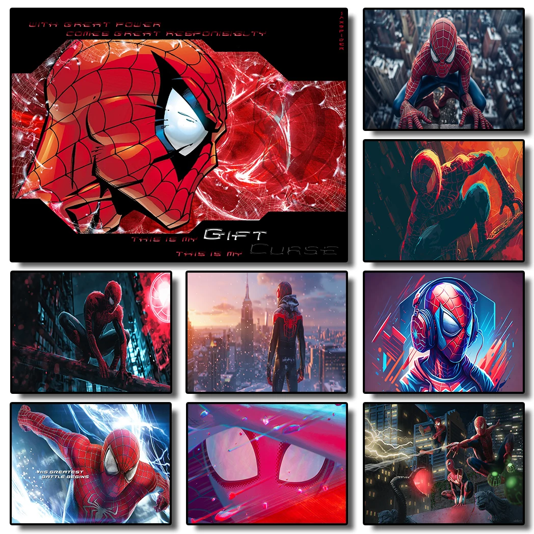 

MINISO Marvel Spider-Man Wall Art Posters Interior Decorative Canvas Painting Ambient Sensation Pictures Wallpapers Home Decor