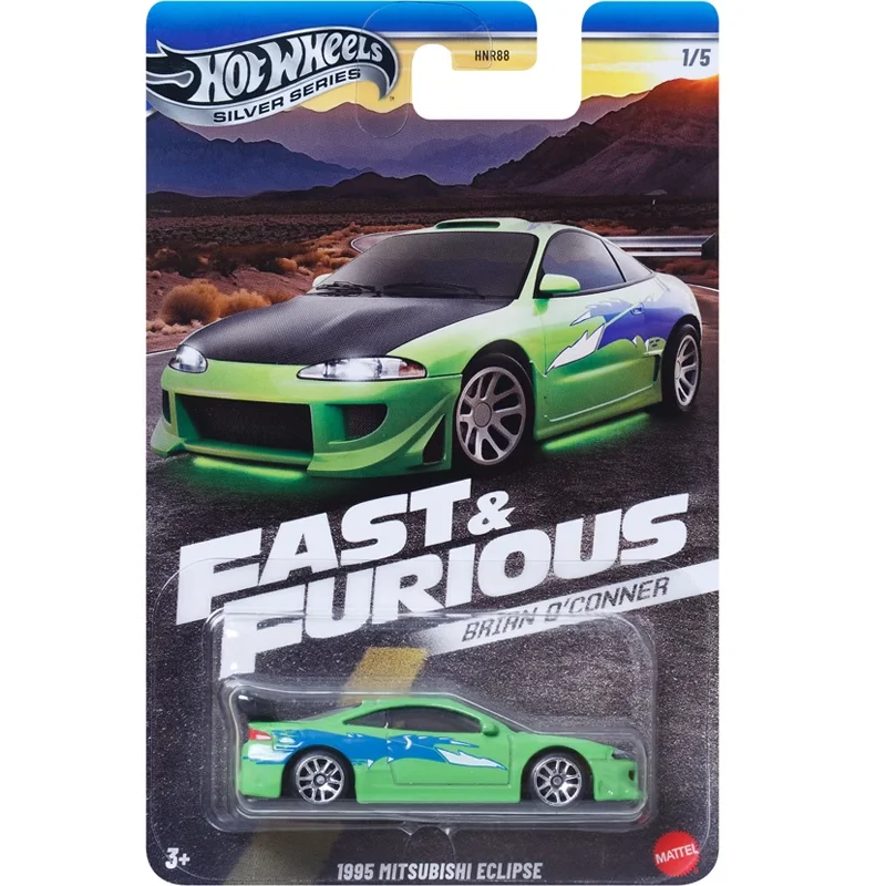 Mattel Hot Wheels Car Fast & Furious 1995 Mitsubishi Eclipse Boys Toys 1:64 Diecast Vehicles Models Birthday Gift