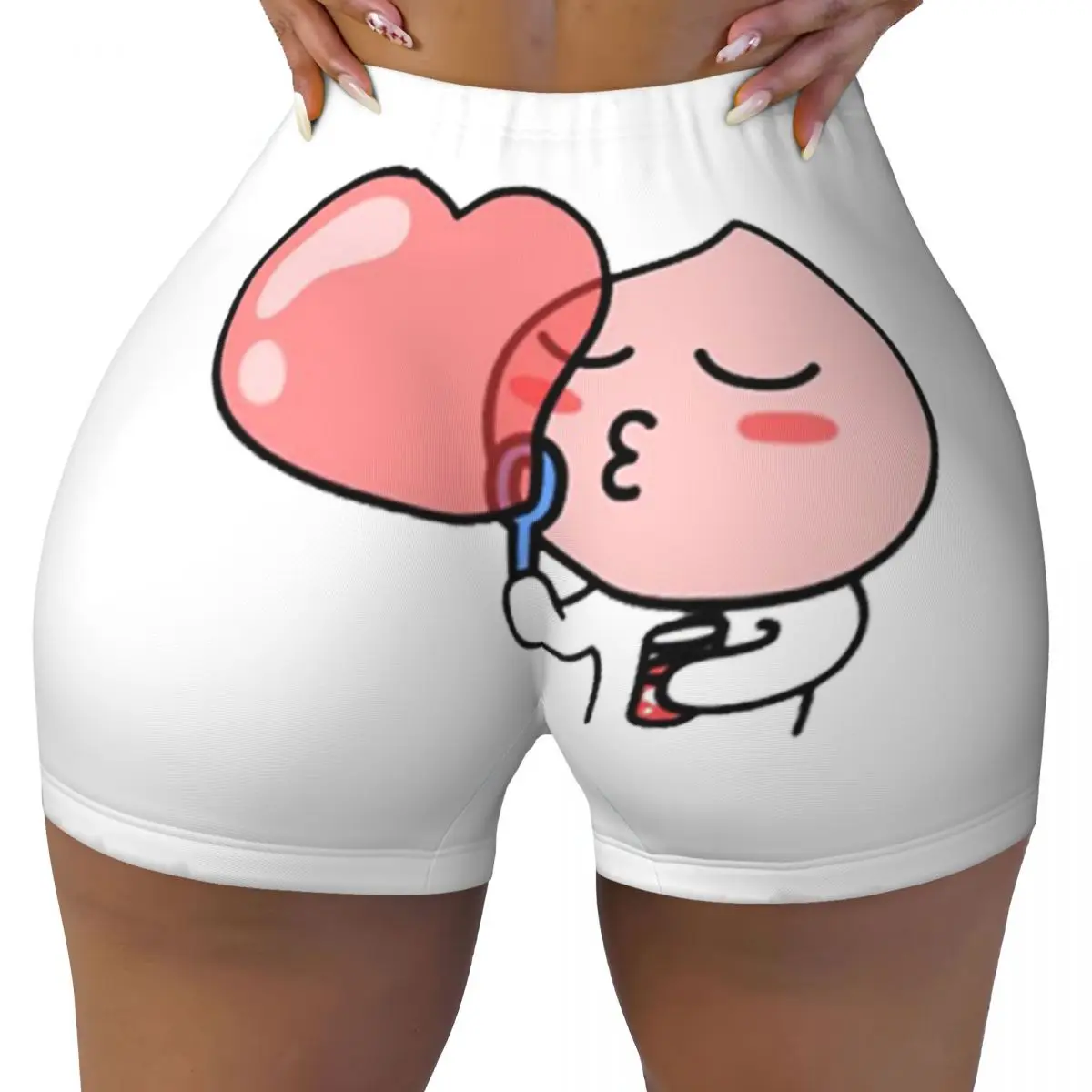 Aangepaste Apeach Balloon Dames Gym Workout Running Shorts Atletische Volleybal Biker Yoga Shorts