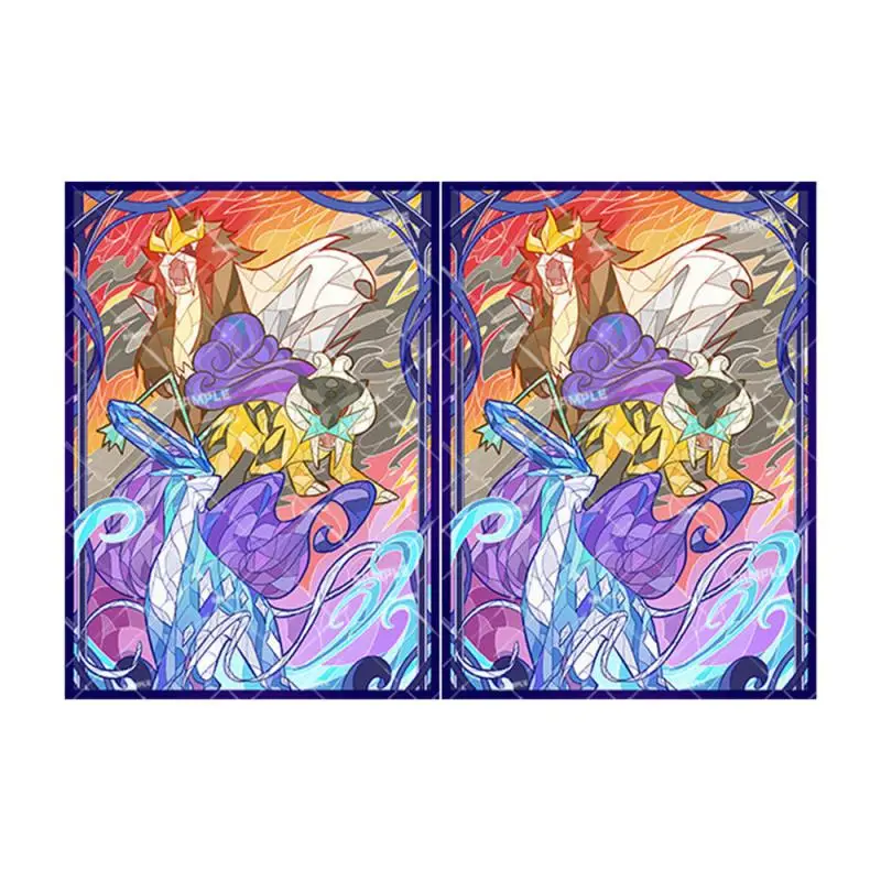 50Pcs/Set Pokemon Card Sleeve PTCG Entei Suicune Raikou three holy beasts Anime Game Characters Card Protective Cover