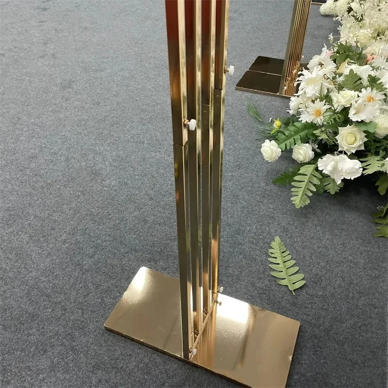 Goldener Metall-Hochzeitsbogen-Hintergrundrahmen 1/3 Stück Glänzender Blumendekor-Ständer Bühnenhintergrund-Requisiten für Hochzeit, Geburtstagsfeier, Zeremonie – Detail 8