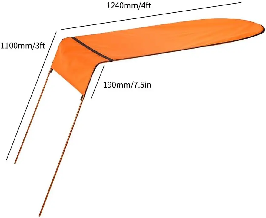 Zonnescherm Luifel Voor Enkele, Waterdichte Zonnescherm Luifel Luifel Luifel Met Opbergtas Voor Buiten Vissen Oranje