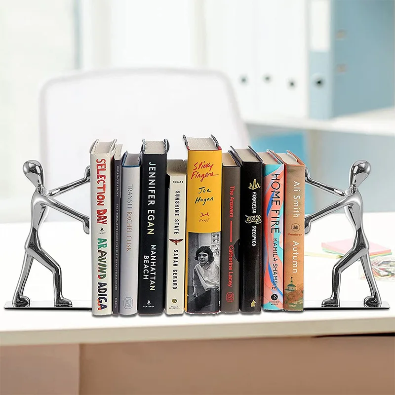 Kung Fu Hand Push Book Clip Book Shelves Metal Book End Stand Bookshelf For School Library Office Desktop Organizer Supplies