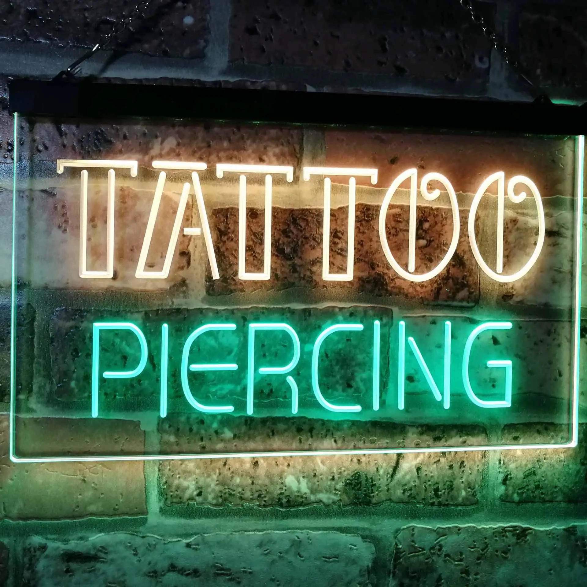Tattoo Piercing Text Art Dual Color Led Neon Sign st6-i2482