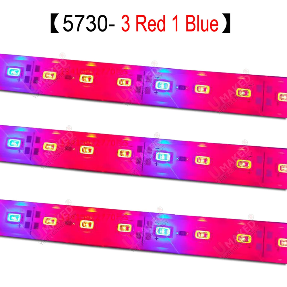

50 шт. SMD5730 36 светодиодов Жесткие светодиодные фонари 50 см DC 12 В спектра лампы для шкафа Барные лампы Освещение 3 красные 1 синие Супер яркость растения