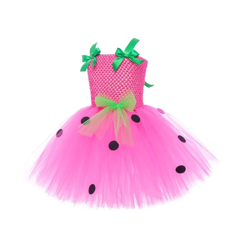 Niedliches Baby-Ballett-Tutu, Erdbeer-Spitzen-Prinzessinnenkleid, Kinder-Geburtstagskostüm, Rollenspiel-Wassermelonen-Weihnachtskleid, Geschenk – Detail 29