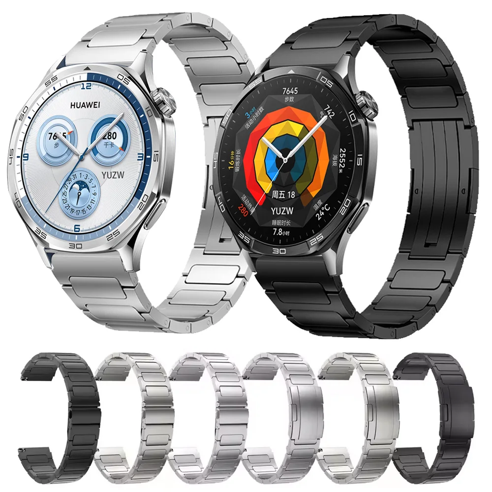 

22mm Titanium Metal Strap For HUAWEI WATCH GT5 Pro GT5 T4 46mm Solid Link Bracelet For GT2 GT3 WATCH4 Pro Watch Band Accessories