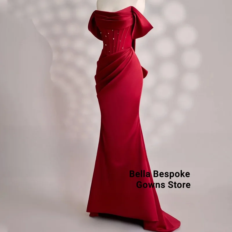 فستان سهرة مكشوف الكتفين للنساء مشد بفيونكة الكويت العربية السعودية فستان حفلة فيستدوس دي نوش مخصص