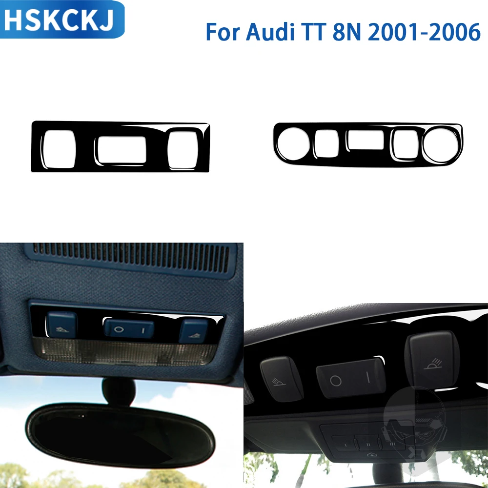 

For Audi TT 8N 2001 2002 2003 2004 2005 2006 Accessories Car Interior Reading Lamp Panel Sticker Gloss Black Plastic Decoration