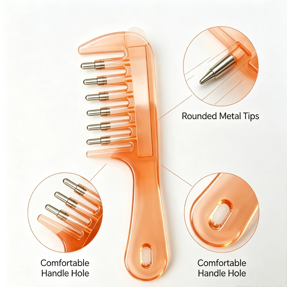 Portable Transparent Hair Root Comb Liquid Guide Applicator Scalp Massage Comb Hair Oil Serum Brush Anti-Leak Hair Care Tool