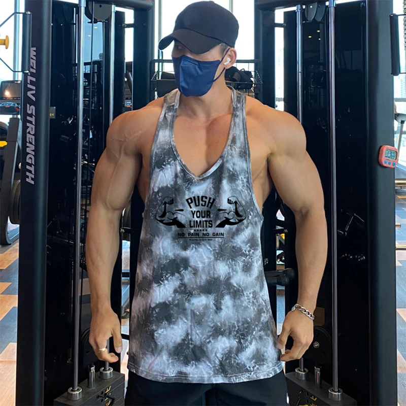 Camouflage Men\'s Bodybuilding Tank Tops Gym Workout Fitness Mesh Quick-dry Sleeveless Shirt Running Vest Summer Sports Tops