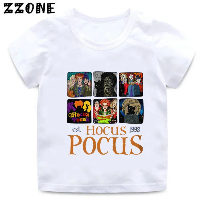 Hot Sale Witches Crew Sanderson Sister Hocus Pocus Print Kids T-Shirts Baby Girls Clothes Boys Summer T shirt Children Tops