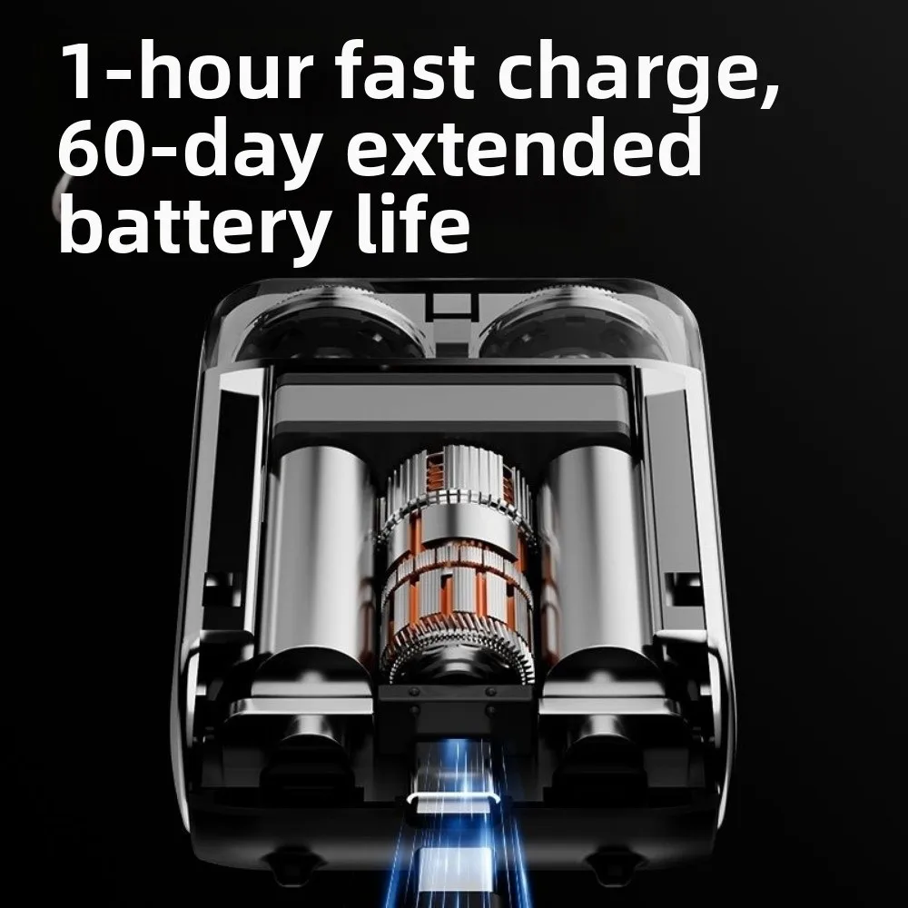 

Portable Dual Head Electric Shaver Magnetic Waterproof Men's Beard Trimmer Rechargeable High Speed Rotary Razor Travel