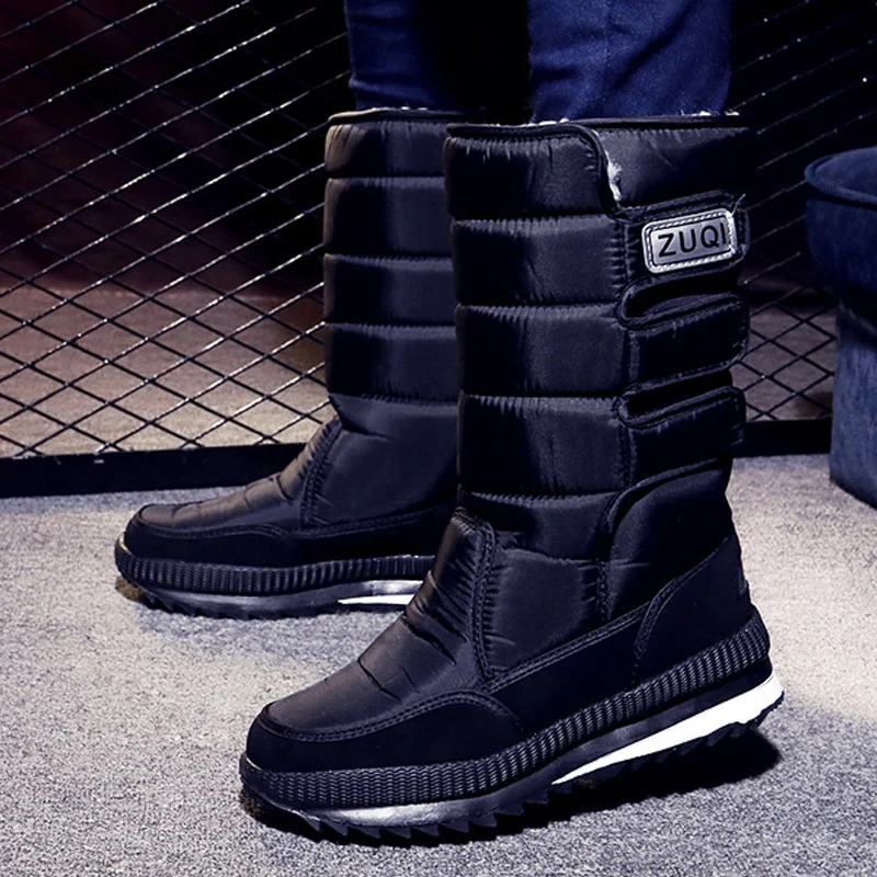 Designer Men's Boots Fashion Platform Men Snow Boots Winter Shoes for Men New Thick Plush Waterproof Slip-resistant Warm Shoes