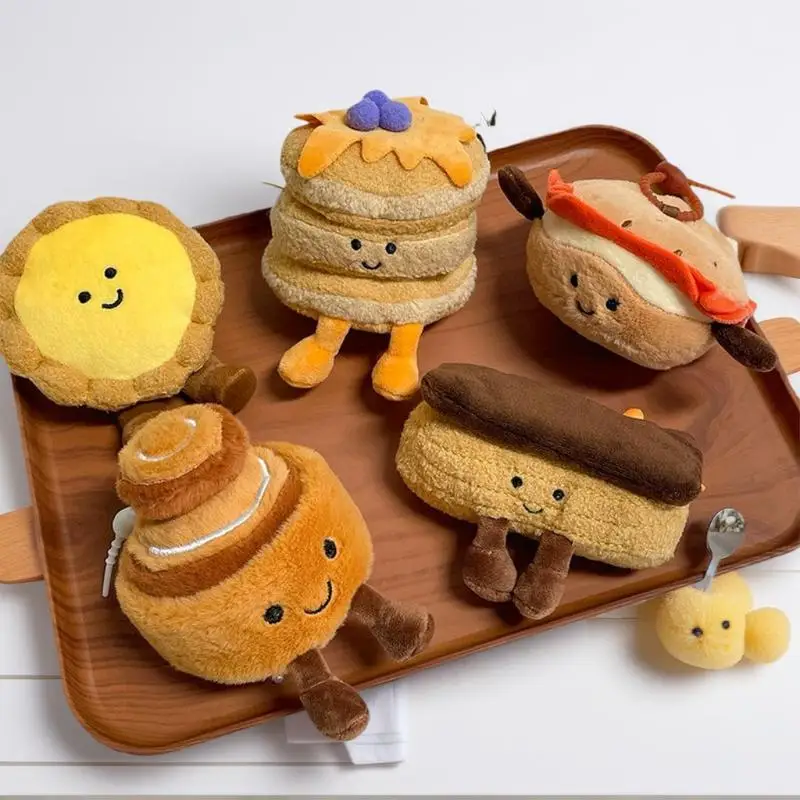 لطيف بعد الظهر الشاي الذواقة سلسلة أفخم قلادة المفاتيح مقلد البيض لاذع الخبز محشوة دمية على ظهره قلادة الزخرفية الهدايا #5