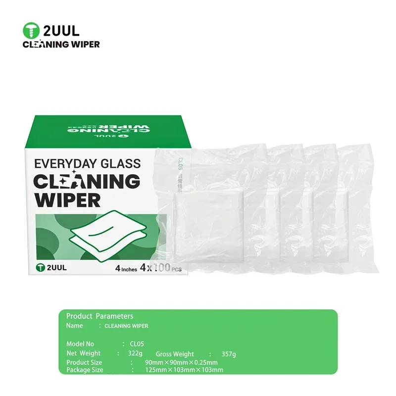 2UUL CL05 400 PCS Everyday Glass Cleaning Wiper 4 Inches for Mobile Phone LCD Screen Back Cover Glass Cleaning Cloth