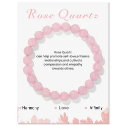 8MM Pink Quartzs Stone Bracelet Minimalism Natural Carnelian Amethysts Gem Stone Bead Elastic Bangle Jewelry Gift For Women Men