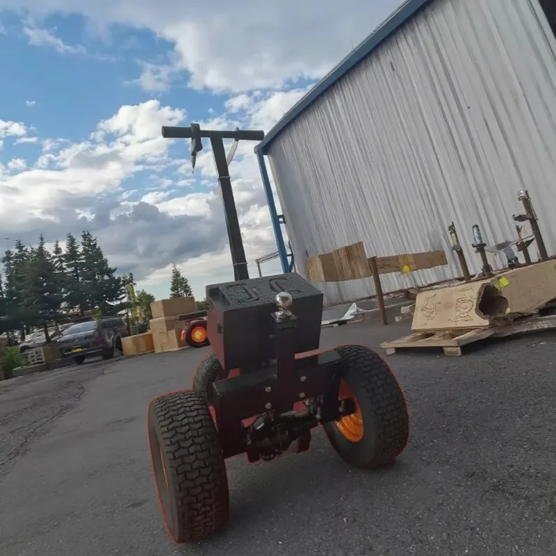 800W Heavy Duty Electric Mover Dolly 48V Four-Wheel Metal Adjustable Ball Hitch Trailer Plywood Rubber Trolley Cart OEM