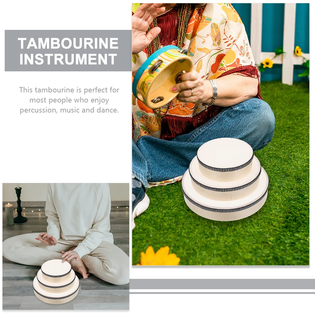 

3pcs Hand Drum Teaching Aids 6inch 8inch 10inch Tambourine Percussion Drums Frame Musical Instruments Kids Education Gifts