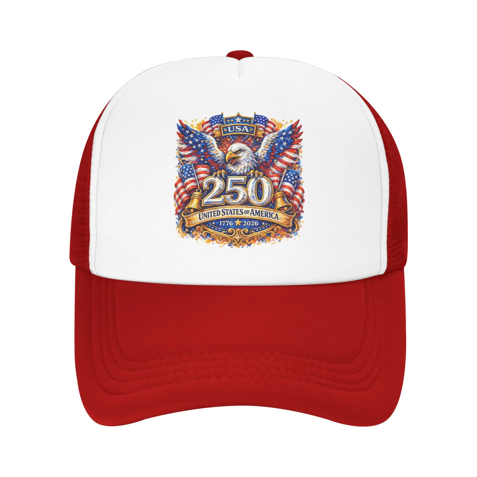 250 Years of Freedom 1776-2026 Eagle Mesh Baseball Caps Unisex Sun Hat Independence Day Dad Hat Adjustable Summer Trucker Caps