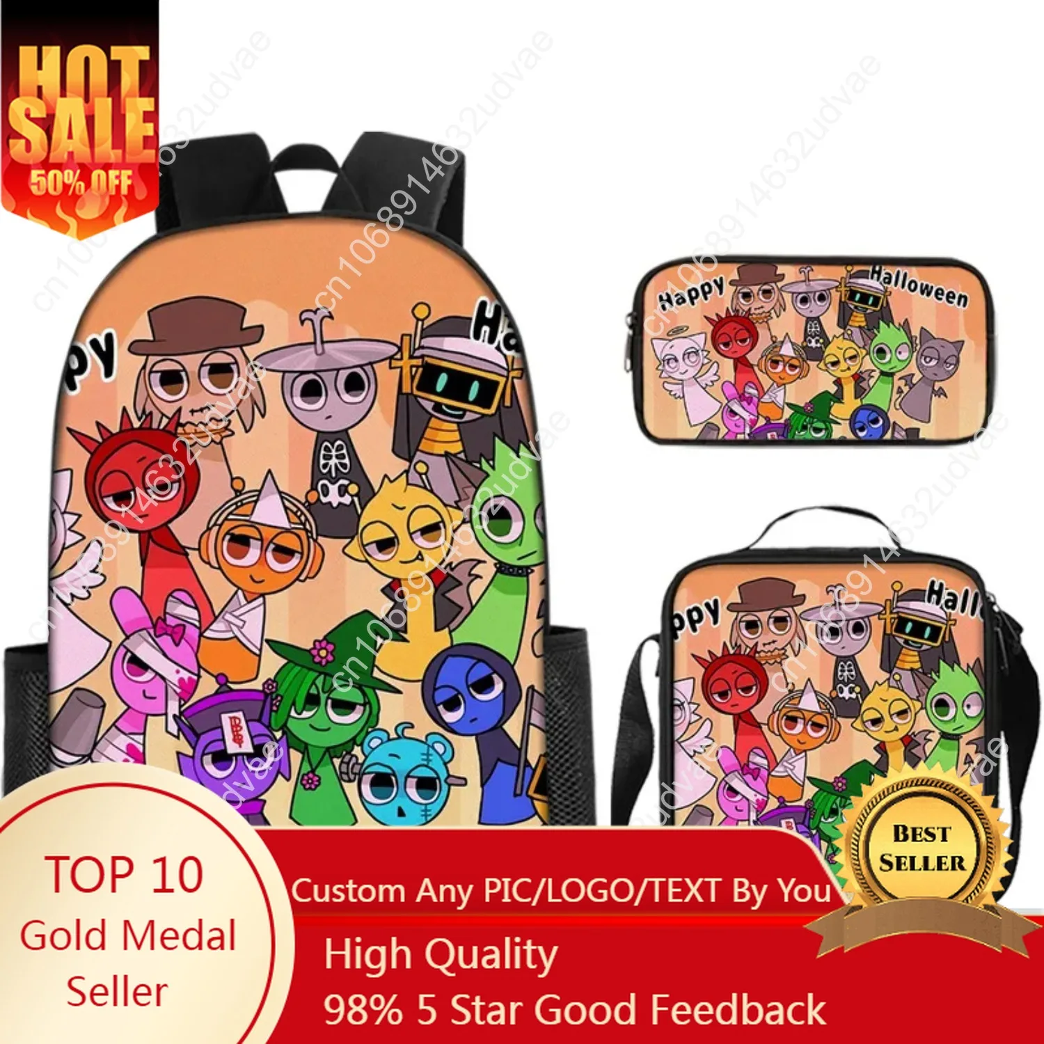 

Hot Sprunki Backpack Incredibox Sprunki School Bag Backpack Bag Mochila Crossbody Sprunki Pencil Case Box Pencilcase Kid Gift