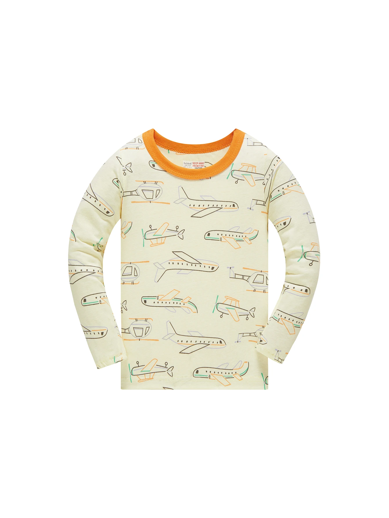 Kinder-Schlafanzug-Set aus 100% Baumwolle mit Vollflächigem Cartoon-Flugzeug-Druck, Langarm-Pyjama für Kinder von 1-8 Jahren, 2-teilig – Detail 5