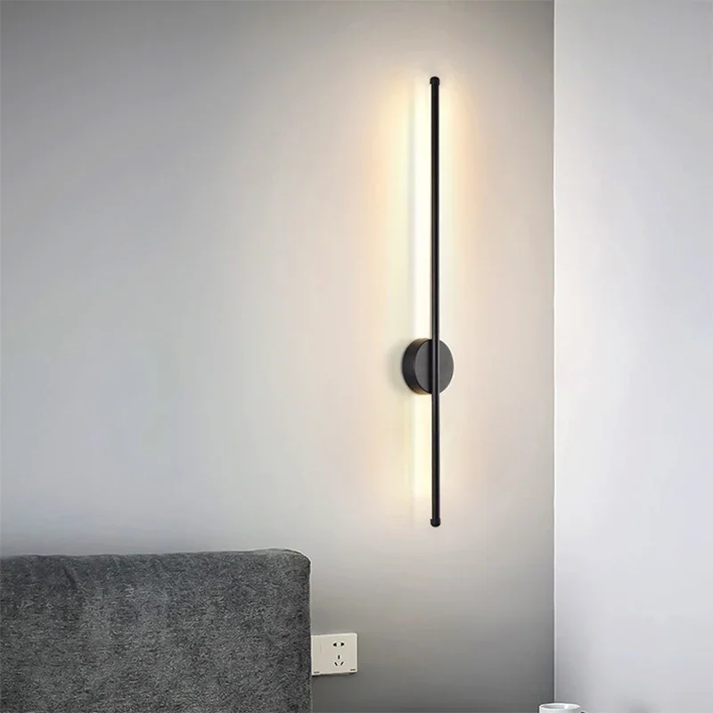 Modern LED Wall Lamp Remote Control Type-C Charge Solenoid Adsorption Long Strip Light Bedroom Living Room Home Lamps Led Lustre