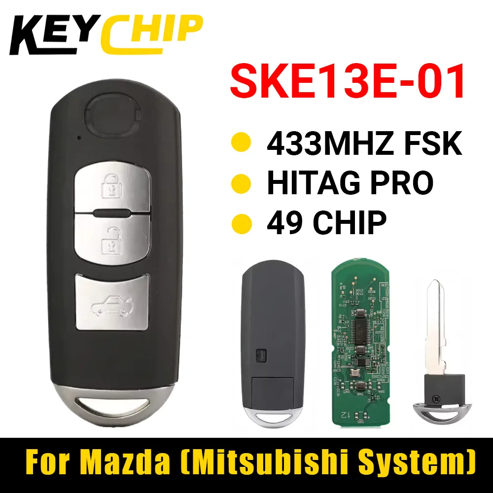 KC SKE13E-01 para Mazda 3 6 Mazda3 Mazda6 2012 2013 2014 2015 433MHz PCF7945P ID49 Chip llave remota de coche inteligente sin llave