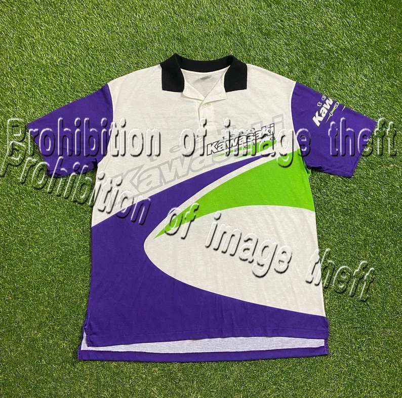 Kawasaki Button Polo Shirt for Men, Summer Outdoor Sports with Stylish Buttons Playing Basketball Commuting Running Fitness Top