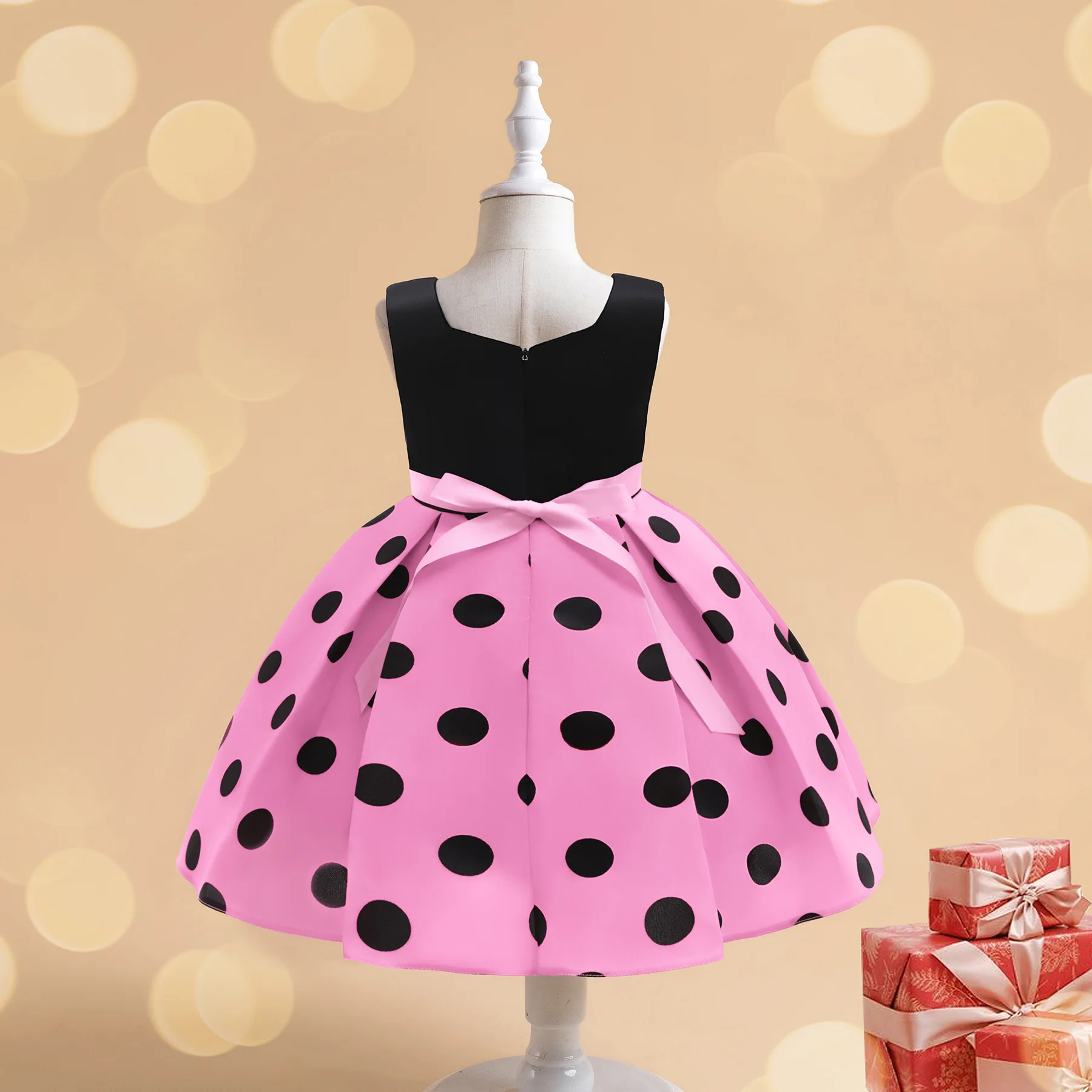 Baby Girl\'s Minnie Polka Dot Dress, Children\'s Summer Clothes, Kids Birthday Party, Christmas Costume