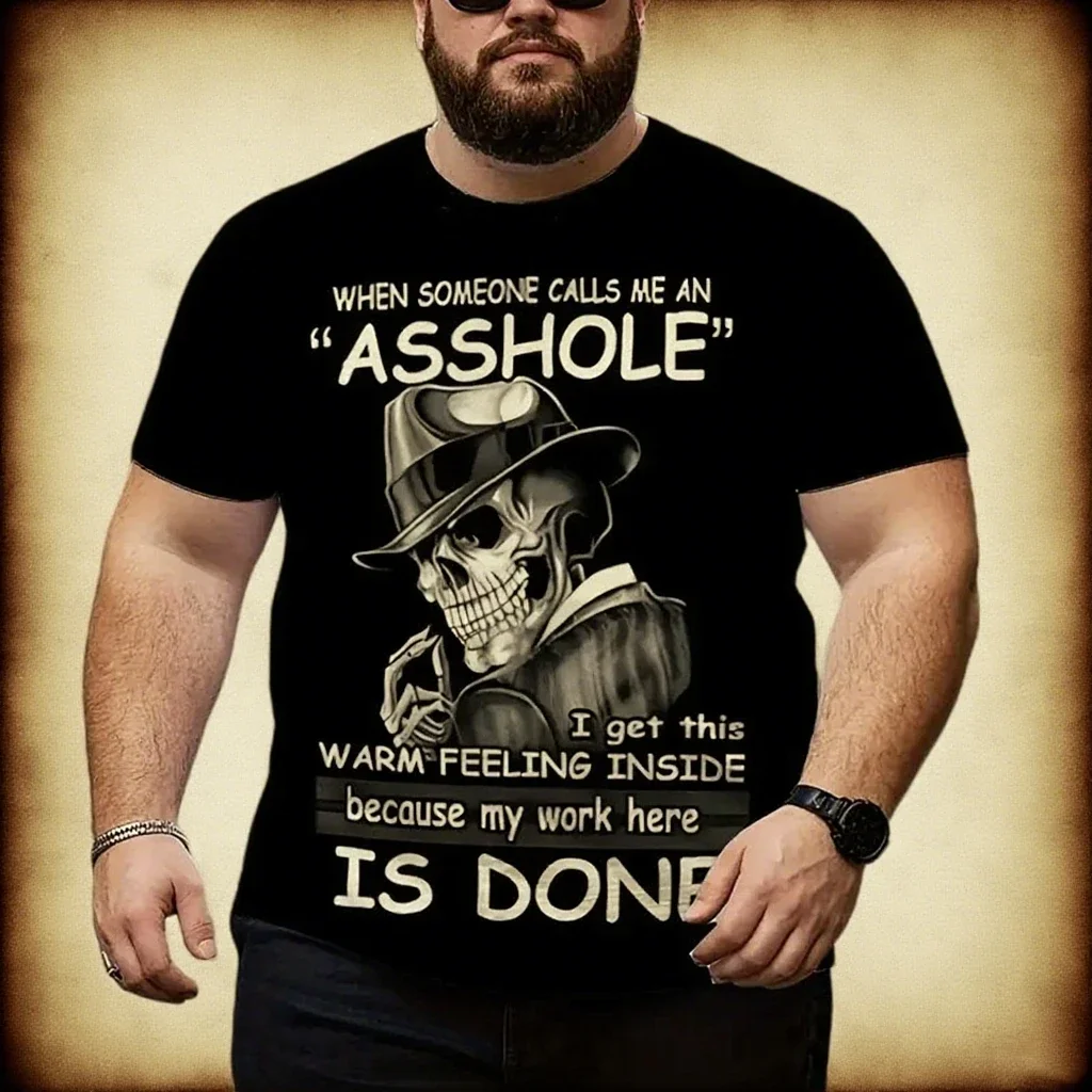 

Новая мужская быстросохнущая футболка 2026 года с коротким рукавом, удобная, дышащая, для спорта и отдыха, с ретро-принтом в виде черепа