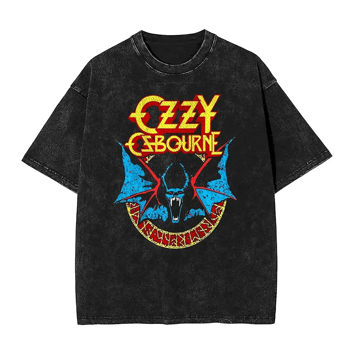 Vintage Washed T-Shirt Ozzy Osbourne Loose T Shirts British singer Novelty Tee Shirt for Men Summer Y2K Funny Design Tees