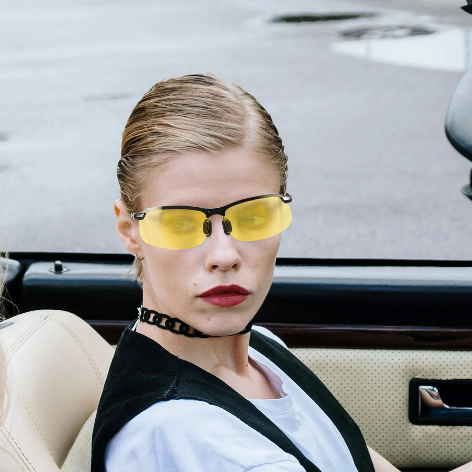 

Night Yellow Lens Sunglasses for Night Driving Anti Glare Protection Driving Glasses for Men Women