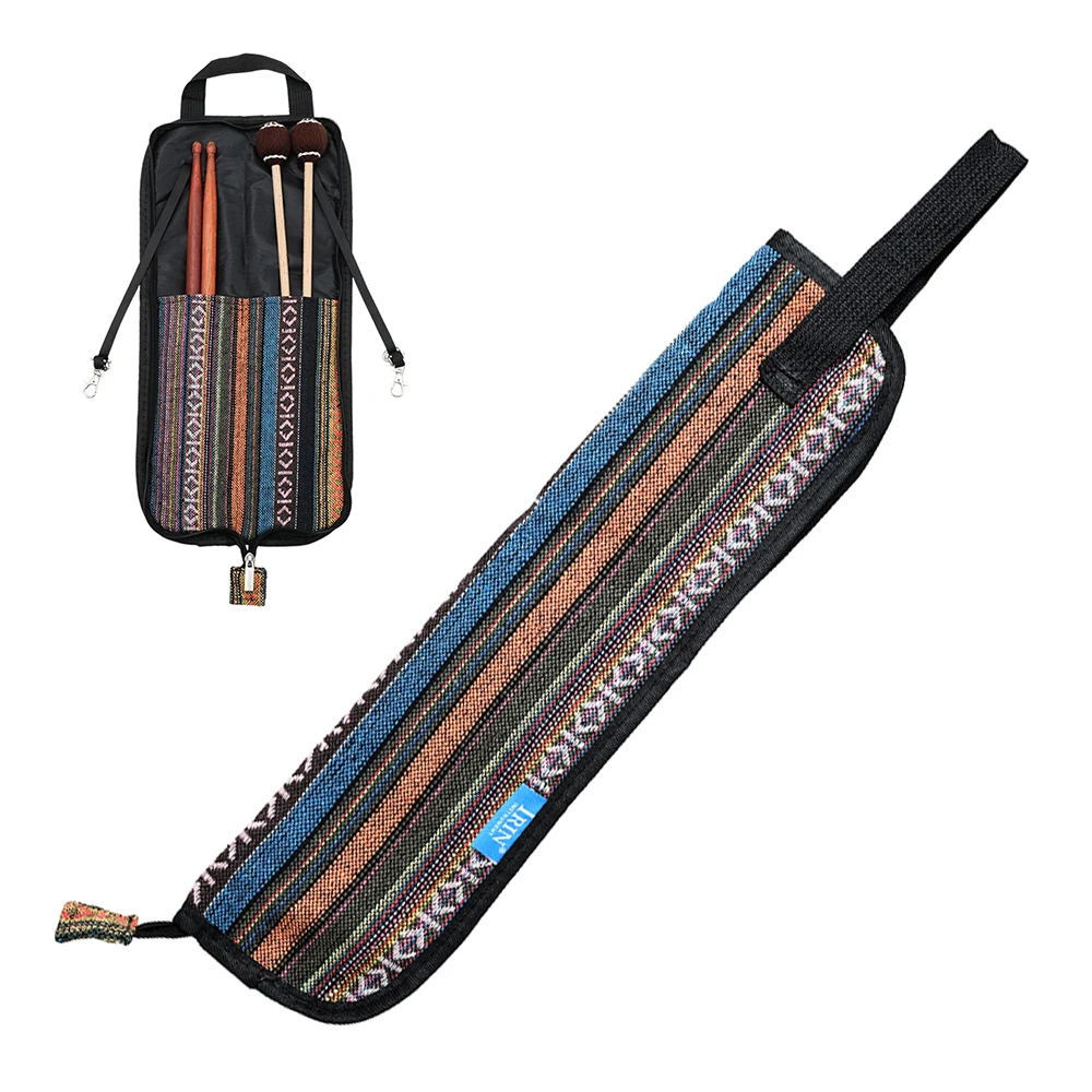 

Portable Folk Style Knitted Drum Stick Gig Bag Drumsticks Storage Case Percussion Musical Instruments Accessories