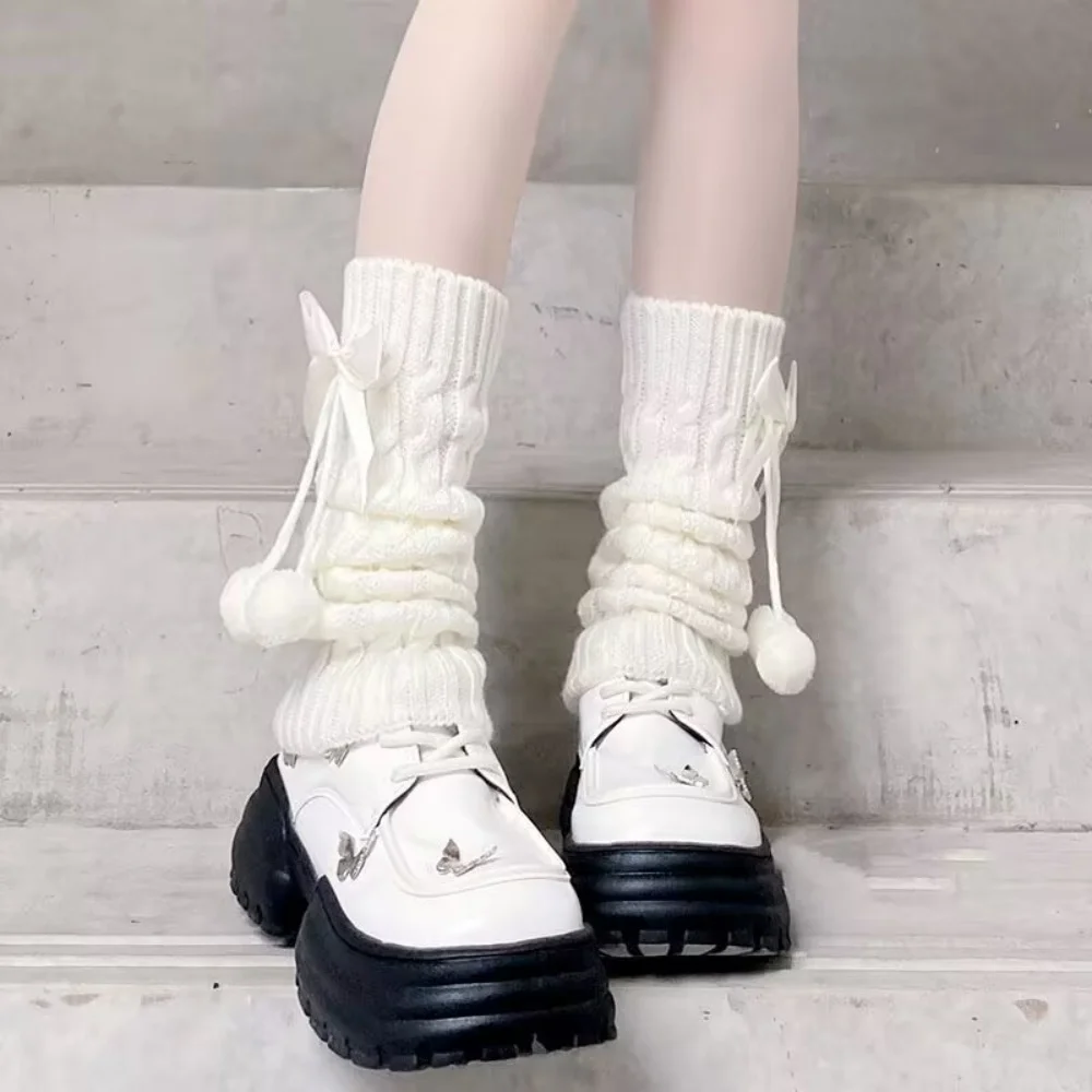 Knitted Leg Warmers Multicolor Boot Cuffs Knee High Socks Elastic Warm Leg Socks For Daily Wear Winter Role Play