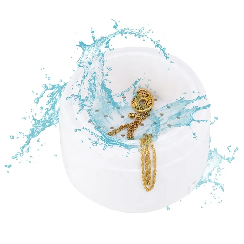 آلة تنظيف المجوهرات المحمولة المهنية للخواتم والساعات والعملات المعدنية وشفرات الحلاقة والأقراط والقلائد وأسنان الجزء المعدني الصغير