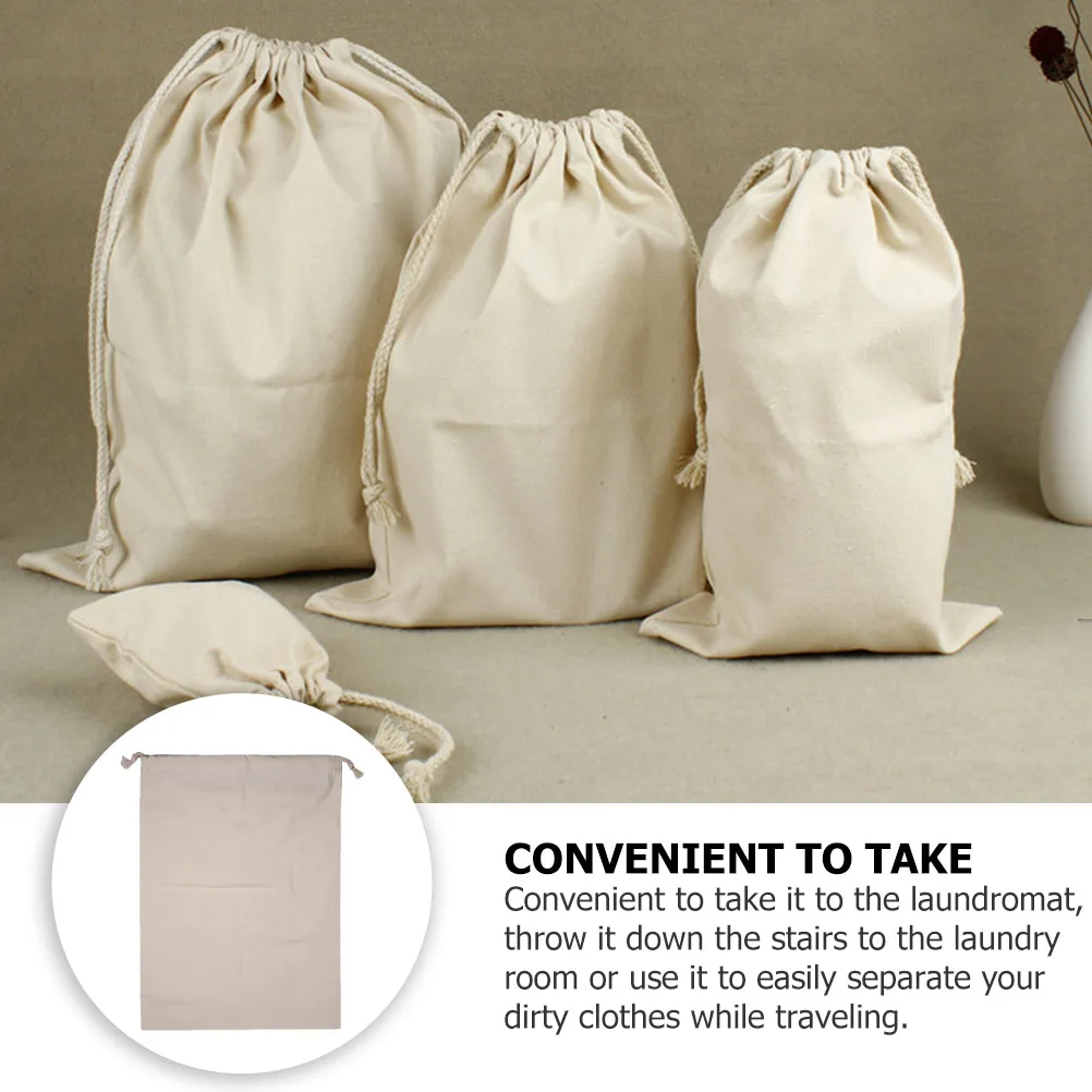 

2 Pcs Drawstring Laundry Bags Bags Washable Cotton Clothes Containers 28x22 Drawstring Travel Storage Tear Resistant