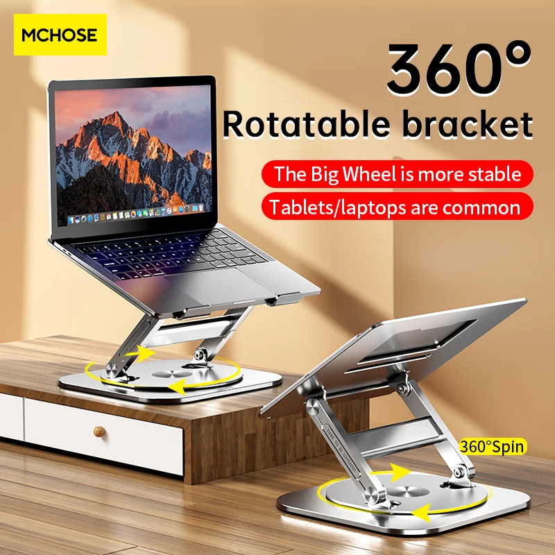 MCHOSE LS928 Foldable Laptop Stand 720° Rotatable Bracket Aluminum Alloy Lifting Cooling Bracket Notebook Holder For Macbook