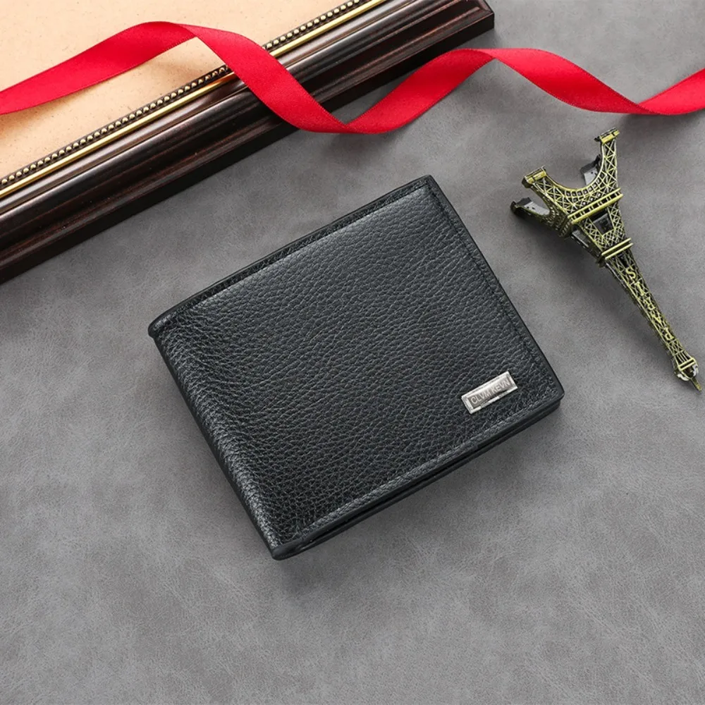 Retro Short Men WalletsCredit Card Holder Waterproof Men Purse Classic Coin Pocket Black Male Wallet